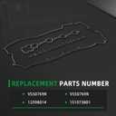 Valve Cover Gasket Set for Chevrolet Cobalt/HHR/Malibu, for Pontiac G5/G6/Solstice, for Saturn Aura/Ion/Sky/Vue, 2006-2012, 2.2L/2.4L L4, VS50769R, 12598014, 151073801