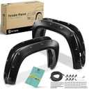 YHTAUTO Front & Rear Fender Flares w/ Hardware Kit Compatible with 2022-2024 Toyota Tundra, Pocket Bolt-Riveted Style Shiny Black Wheel Flare Cover Protector