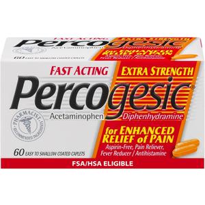 Percogesic Extra Strength Pain Relief, Dual Action Caplets, 60 Count