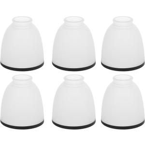 Ceiling Fan Glass Shade Replacements 6 Pack, White Frosted Glass Shade Globes Lampshades with Round Black Border for Light Fixtures Chandelier Wall Sconces Pendant Light, Vanity Lights