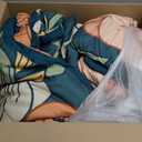 DJY 7 Pieces Green Floral Comforter Set Bed in a Bag Queen, Boho Botanical Comforters Sets with Sheets Set, Soft Microfiber Farmhouse Bedding Set for All Season(90''x90'')