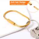 4 Pcs Gold Carabiner 2.36"*1.34" Gold Key Ring Durable Brass Key Ring Purse Bag Charms for Handbags Brass Screw Lock Keychain Car keychains for Men Women
