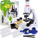 ArtCreativity Microscope for Kids (120X - 400X - 1200X) Educational Science Kit with Microscope, Slides, Tweezers, and Vials - Phone Viewing Mount for Specimen Pictures - Kids Beginner Science Kit