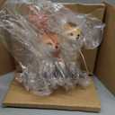 5.5 Inch Two Fox Pups Decorative Statue Figurine, Orange and White