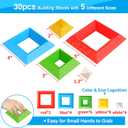 Hieoby Montessori Toys for 1 2 3 4 Year Old Boys Girls Toddlers Preschool Learning Activities 30Pcs Building Blocks Stacking Educational Toys STEM Sensory Gifts for Kids Age 1-2 2-4