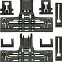 Upgraded W10546503 Upper Rack Adjuster & W10195839 Rack Adjuster & W10195840 Dishwasher Top Rack Adjuster & W10250160 Arm Clip-Lock for Whirlpool Kenmore Kitchenaid Dishwasher (8 pcs)