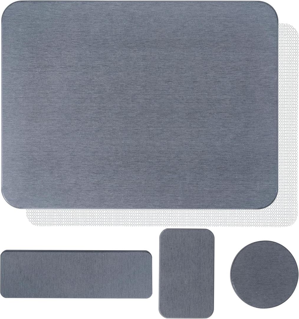 Stone Drying Mats for Kitchen Counter & Bathroom  Set of 4 Multi-Purpose Diatomaceous Earth Dish Drying Mat, Coaster, Quick Drying Sink Tray & Soap Holder with Anti-Slip Pad (Gray)