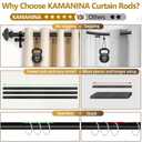 KAMANINA 1 Inch Double Curtain Rods 66 to 120 Inches (5.5-10 Feet), Telescoping Splicing Black Curtain Rod for Windows 54 to 115 Inches, Decorative Curtain Rods with Square Finials