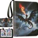 Cool Dragon Trading Card Binder - 4-Pocket Zipper Binder with 400 Pockets, Ideal for Card Collectors and Enthusiasts - Collectible Trading Card Album with Sleeves
