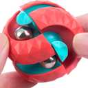 Unique Orbit Ball Fidget Toy, Novelty Beads Track Infinity Cube Stress Relief Balls Creative Sensory Toys for Autistic ADHD Kids Adults (Red)