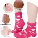 3 Pairs Moisturizing Socks Overnight, Love Heart Aloe Socks, Moisturizer Sock for Dry Cracked Feet, Cozy Gel Spa Sock for Women(Rose Red, Purple and Light Blue), One Size