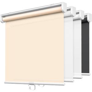LazBlinds No Tools No Drill Cordless Roller Shades, Light Filtering Roller Blinds for Windows, Thermal Insulated UV Protection Roll Up Window Blinds and Shases, 25'' W x 72'' H, Beige