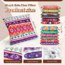 Nuogo 12 Pcs Bohemian Floor Cushions Bulk 15 Inch Boho Floor Sitting Meditation Pillows Yoga Mandala Meditation Pouf for Living Room Balcony Office Tatami(Square), 15 x 15 x 2.36 inches