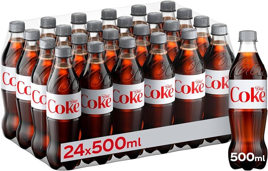 Diet Coke Soft Drink Bottles, 24 x 500 mL BBD Oct 13 2025