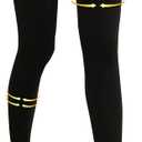 Medical Compression Stockings for Women & Men, 20-30 mmHg Footless Thigh High Compression Socks, Long Graduated Compression Sleeves, Full Leg Pressure Support Hoses for Varicose Veins, Edema (Large, Black)