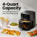 Chefman Air Fryer 4 QT Compact Airfryer for Quick & Easy Meals, Features Hi-Fry Technology for Extra Crisp, Easy-View Window, Touch Controls with 4 Presets, Nonstick & Dishwasher Safe Basket - Black