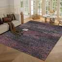 Washable Area Rug - 1/6 Thick - Stain & Water Resistant Non-Slip - Resistant Rug for Living Room, Bedroom, Nursery, Pet & Child Friendly, Vintage Charm Area Rugs (Burgundy, 6' x 9')