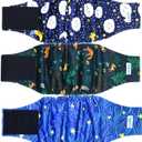 Leekalos Male Dog Diapers (3 Pack), High Absorbing Dog Belly Bands for Male Dogs, Washable Reusable Dog Male Wraps (Sky, X-Small) 