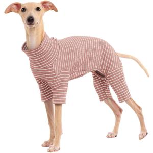 Dog Sweaters for Small Dogs Girls Boys, Striped Pet Sweaters for Fall Winter Dog Clothes, Turtleneck Pullover Knitwear for Small Medium Large Dogs (Light Pink, XL)