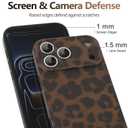 MYY Cute Phone Case for iPhone 17 Pro Max Case, [with 2X Screen Protector] Tortoise Shell Pattern Leopard Full Camera Protective Slim Shockproof Cool Trendy Aesthetic - Matte Leopard