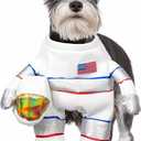 DELIFUR Dog Halloween Astronaut Costume - Pet Dress Up Spacesuit Funny Apparel Uniform Adjustable Cosplay Outfit for Small Dog (Astronaut, Small)