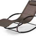 Lounge Chair, Outdoor Chaise Lounge with Detachable Pillow for Patio, Lawn, Pool, Outdoor Lounge Chairs, Brown