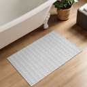Collive Small Bathroom Rug 2x3, Washable Entryway Rugs Rubber Backed Indoor Doormat, Gray Woven Cotton Kitchen Carpets Boho Farmhouse Throw Mat for Bedroom Entrance Front Door (Grey)