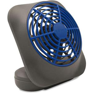 O2COOL Treva 5 Inch Battery Powered Fan Portable Desk Fan 2 Cooling Speeds with Compact Folding & Tilt Design Cubicle Accessories Small Portable (Dark Blue)