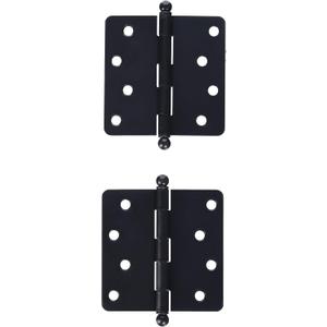 Deltana S44R410B-BT Steel 4-Inch x 4-Inch x 5/8-Inch Radius Hinge with Ball Tips (Oil Rubbed Bronze), Pack of 3