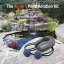 All-in-One Pond Aerator for Outdoor Ponds, Flow Adjustable Pond Air Pump Aeration Kit with Airline Tubing Air Stones Check Valves