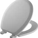 Mayfair Cameron Silver Toilet Seat, Non Slip Heavy Duty Wood, Easy Clean, Made in USA, Round