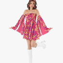 fun shack Go Go Girl Costume Women Disco Dress, 70s Gogo Outfit for Women, Retro Party Wear, Fun Dance Attire Size XL