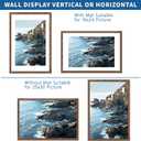 Hongkee 20x30 Frame Set of 2, Rustic Brown Wood Style - Display 16x24 Picture with Mat or 20 x 30 Poster without Mat, Wall Mounting Horizontal and Vertical