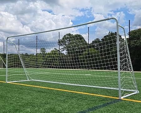 Official Size 24 X 8 X 5 Ft. Steel Soccer Goal. Heavy Duty Frame w/Net. Tournament, Regulation Size. Professional Portable Practice Training Aid. 24 X 8, 24x8(1Net)