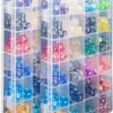 2 Pack DND Dice Storage Box Each 24 Grids Polyhedral Dice Organizer with Removable Dividers Holding Up to 1600 Dices Small Craft Containers for Dice Collectors or RPG D&D Games (Box only)