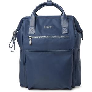 Baggallini Soho Backpack - Travel Laptop Backpack for Women - Lightweight Water-Resistant Luggage Bag, French Navy (One Size)