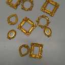 Vicenpal 10 Pcs Vintage Mini Picture Frames Baroque Antique Small Resin Jewelry Display Table Frame for Christmas DIY Photo Holiday Party Decoration (Gold)