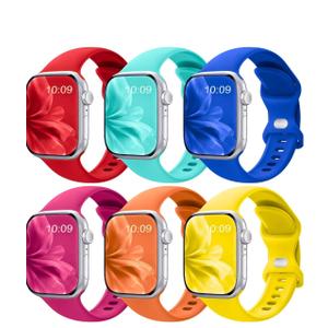 4  Pack Sport Band Compatible with Apple Watch Bands for Women Men, 38mm 40mm 41mm 42mm 44mm 45mm 46mm 49mm, Silicone Strap iWatch Band for Series 11 10 9 Ultra 8 7 6 5 4 SE 3 2 1