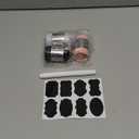 3 Pack Salt and Pepper Shaker with Sticker Marker Moisture Proof Mini Salt Shaker Camping Picnic Outdoor Kitchen Travel Spice Lunch Boxes with Colored Lid Stainless Steel Airtight Dispenser