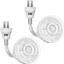2PCS 3W White Plug in Motion Sensor Night Light Indoor, PIR Infrared Motion-Activated LED Night Light for AC Outlet,Dusk to Dawn Sensor Smartlight,360 Directional Rotating for Garage Stairway