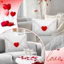 Thyle Valentines Throw Pillow 12 x 20 Inch Envelope Heart Pillow Red and White Heart Cushion for Holiday Valentines Day Sofa Couch Decorations