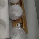 Stainless Steel Milk Glass Vanity Lights for Bathroom, 3 Light Gold Bathroom Light Fixtures Over Mirror, Ceramic E26 Sockets Wall Mounted