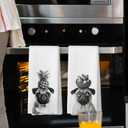 Funny Pug Dog Kitchen Towels Set of 2, Funny Dog Kitchen Decor, Dogs Gifts for Women Men Hand Towel, Black and White Pet Owner Gift Decorative Tea Towels Dish Towel 16x24 Inch