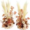 Ling's Moment 41" Tall Fall Free Standing Artificial Flowers Arrangements 2 pcs Wedding Arch Altar Stage Decorations Rust Sepia For Ceremony Reception Rose Fake Floral Party Outdoor Centerpieces Decor