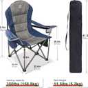 Camping Chairs for Adults,High Back Folding Camp Chair with Cup Holder and Cooler Bag,Heavy Duty Outdoor Lawn Chairs,Perfect for Camping,Hiking,Picnics,and Beach Trips,Blue