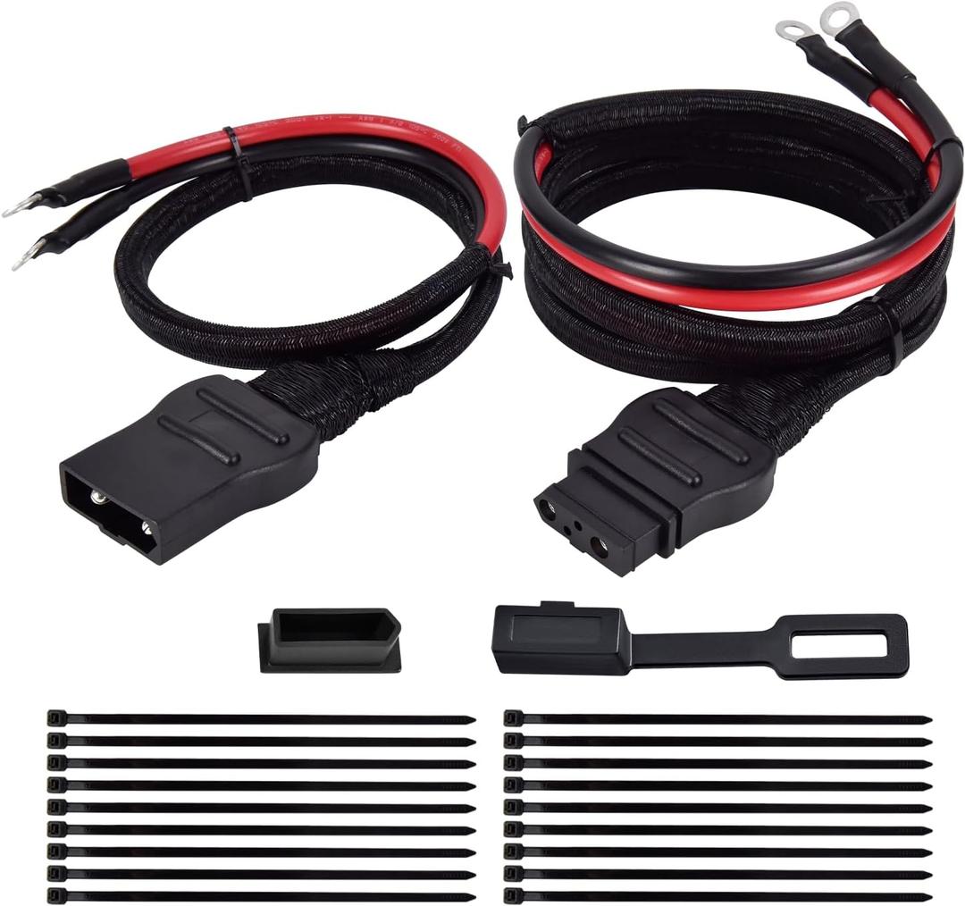 hodflop 21294 61169 Truck and Plow Side Battery Cable 2 Pin Fits for Western Fisher Snow Plow Replace# 8245 8274, Power Cable Wire Harness w/Dust Cover