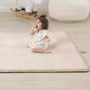 1.3" Thick Baby Floor Play Mat 50x74, Basic Padded Foam Mat for Tummy Time Crawling, Non Slip Cushioned for Babies Toddlers Infants Kids (Beige)