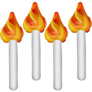 4Pcs Inflatable Torch Prop Halloween Decorations, 16In Fun Torch Inflates Decorations for Competitions Games, Fake Torch Prop Light Up for Sports Competitions Themed Party Decorations