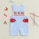 Biayxms Infant Boy Girl 4th of July Outfits American Flag Sleeveless Romper Shorts Newborn Baby My 1st July 4th Overalls