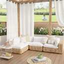 Ryb Home Sheer Curtains Waterproof Privacy Curtain for Patio & Gazebo, Durable, Thickened and Soft UV-Blocking Sheers with Natural Drape - White, 100x84 Pack of 2